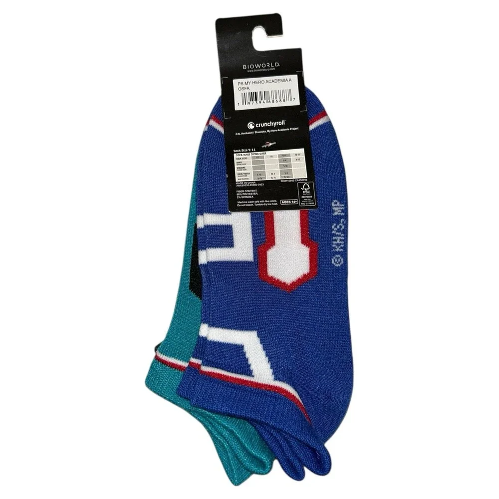 3x My Hero Academia Novelty Ankle Cut Socks Adult Set Size 5-10